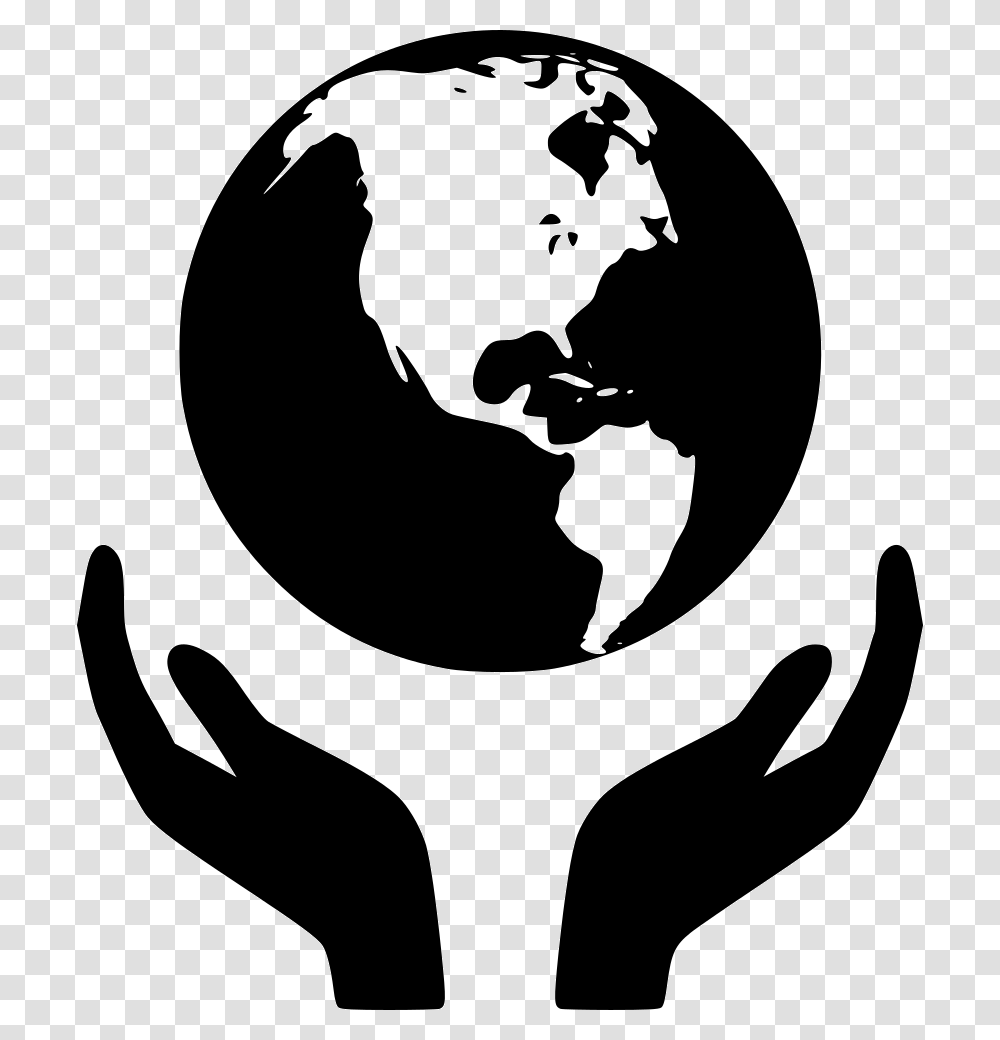 Svg Icon Free Hands Holding World, Stencil, Person, Human, Astronomy Transparent Png