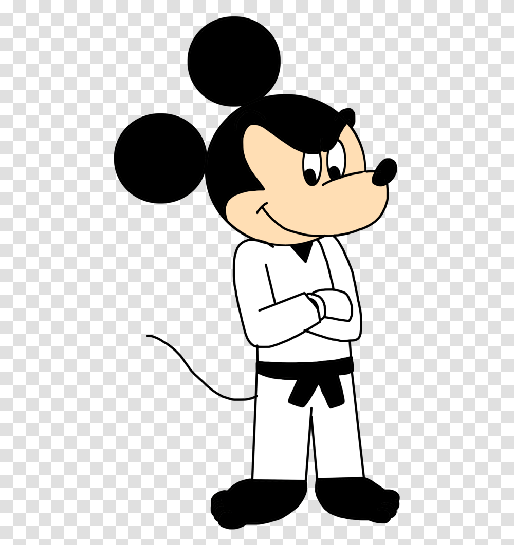 Svg Library Mickey Mouse In By Karate Mickey Mouse, Kneeling, Stencil Transparent Png