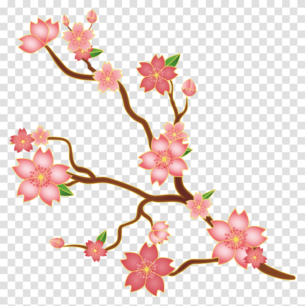 Svg Library Stock Cherry Blossoms Clipart Cherry Blossom Flower Svg, Plant, Pattern, Floral Design Transparent Png