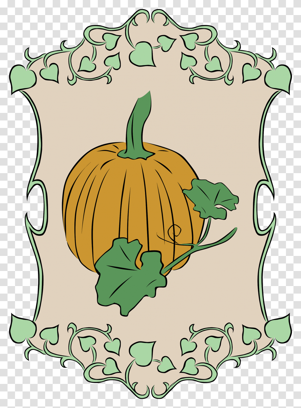 Svg Royalty Free Download Drawing Pumpkins Directed Poison Ivy Border Clipart, Plant, Vegetable, Food, Produce Transparent Png