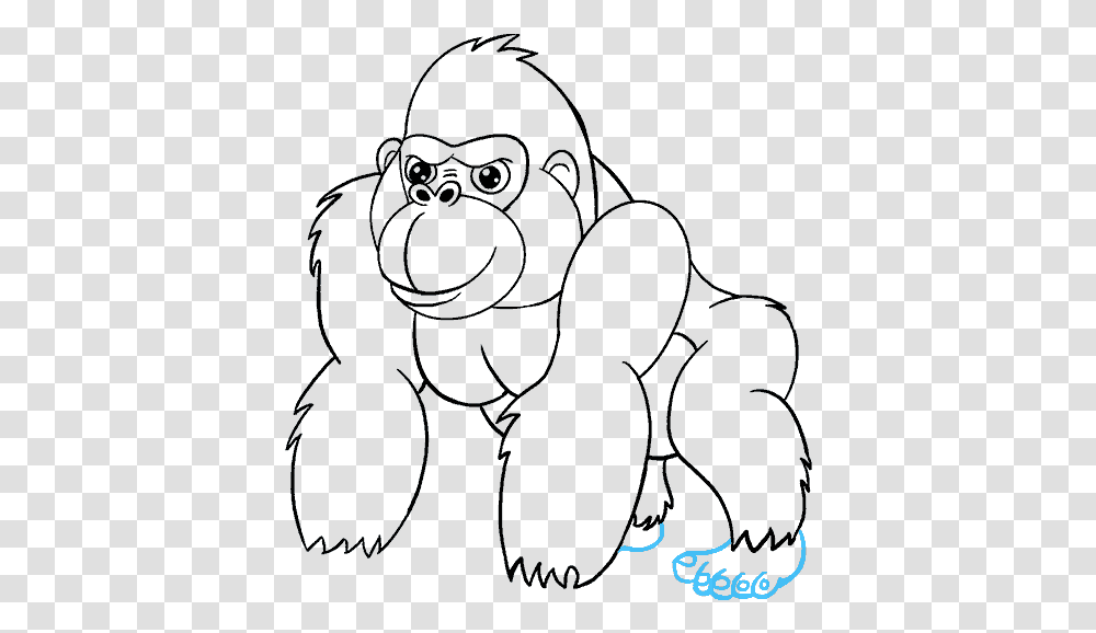 Svg Royalty Free Library Drawing Hoodie Easy Easy Gorilla Drawing, Alphabet, Light Transparent Png