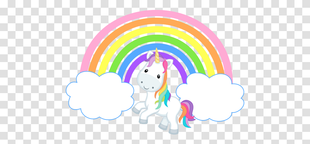 Svg Unicorn Rainbow Rainbows Clouds And Unicorns Clipart Background Unicorn Rainbow Clipart, Graphics, Toy, Frisbee Transparent Png