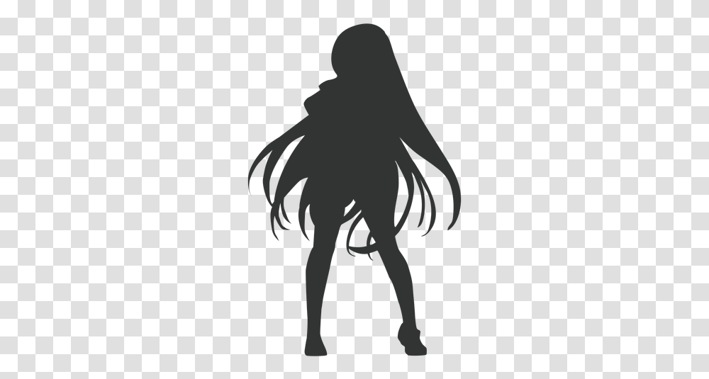 Svg Vector File Anime Girl Silhouette, Stencil, Animal, Hook, Claw Transparent Png
