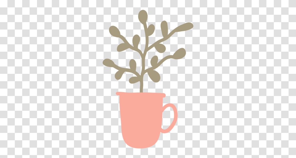 Svg Vector File Caneca Com Planta, Coffee Cup, Tree, Stencil Transparent Png