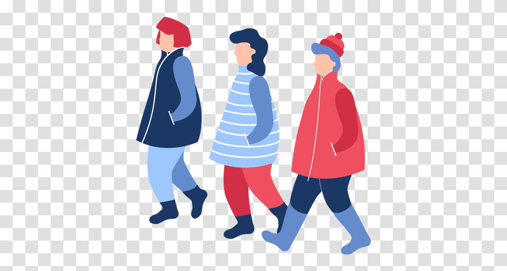 Svg Vector File People Illustration Winter, Person, Clothing, Family, Coat Transparent Png