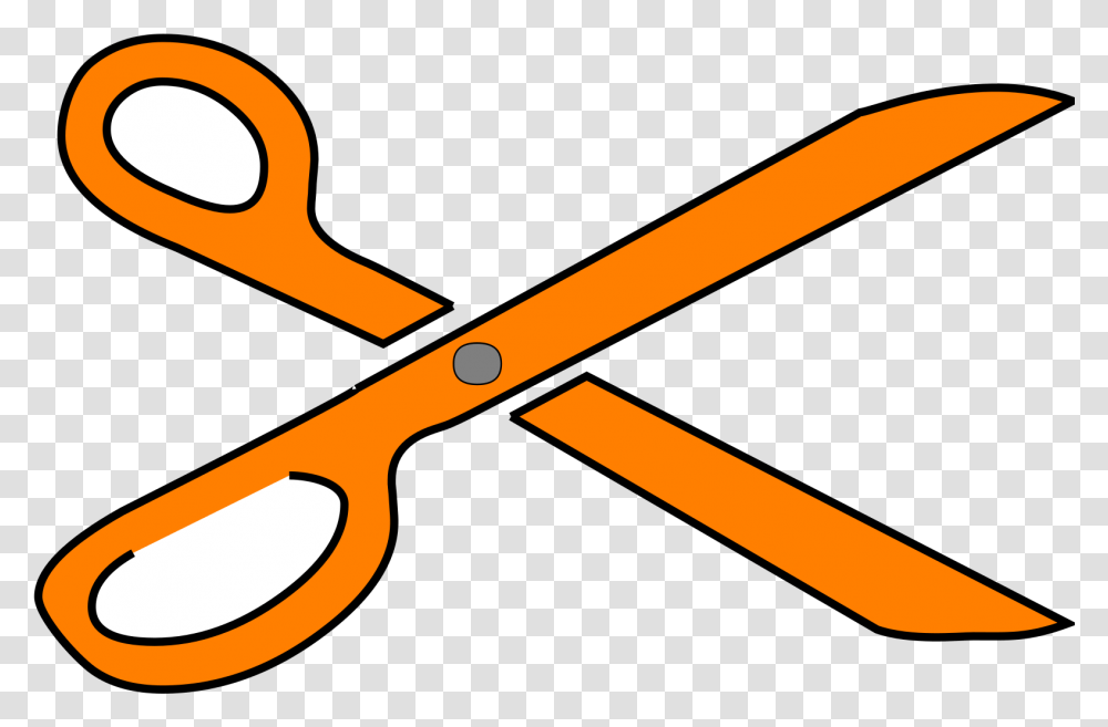 Svg Vector Scissors Clip Art Orange Scissors Clipart, Blade, Weapon, Weaponry, Hammer Transparent Png