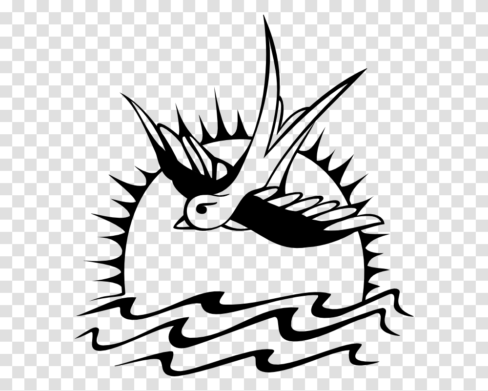 Swallow Clipart Black And White, Dragon, Painting, Stencil Transparent Png