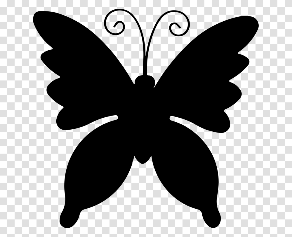 Swallowtail Butterfly Stencil Monarch Butterfly Template Free, Gray, World Of Warcraft Transparent Png