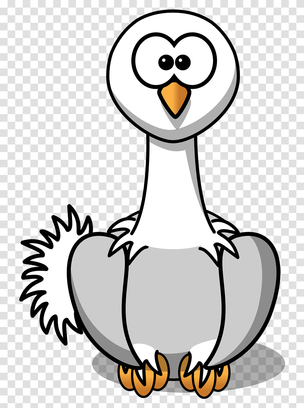 Swan Bird Cute Free Vector Graphic On Pixabay Cartoon Ostrich Clipart, Animal, Duck, Stencil Transparent Png