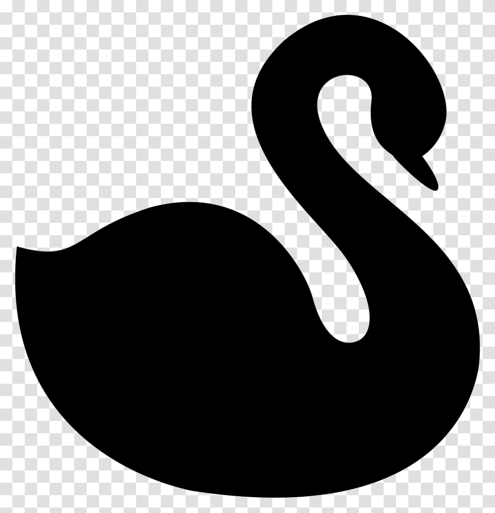 Swan Facing Right Vector Swan, Silhouette, Waterfowl, Bird, Animal Transparent Png