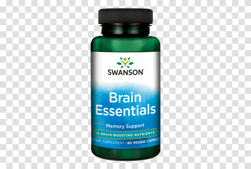 Swanson Brain Essentials 60 Veg Caps Astaxanthin Swanson, Bottle, Beverage, Alcohol, Beer Transparent Png
