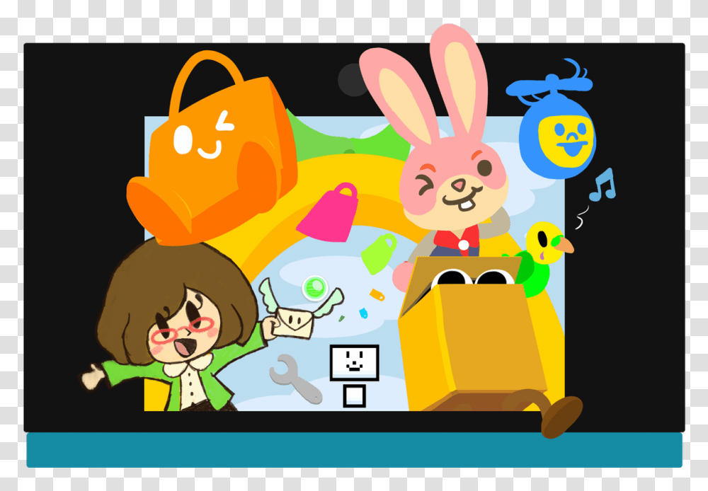Swapnote Face Raiders Cartoon Illustration Nintendo Arcade Bunny Porn, Bag, Bazaar Transparent Png