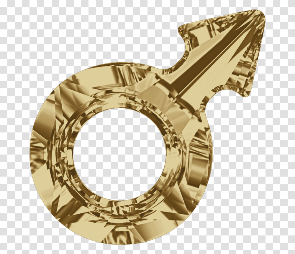 Swarovski 4878 Male Symbol Fancy Stone 30x19mm Crystal Circle, Gold, Wristwatch, Key, Trophy Transparent Png