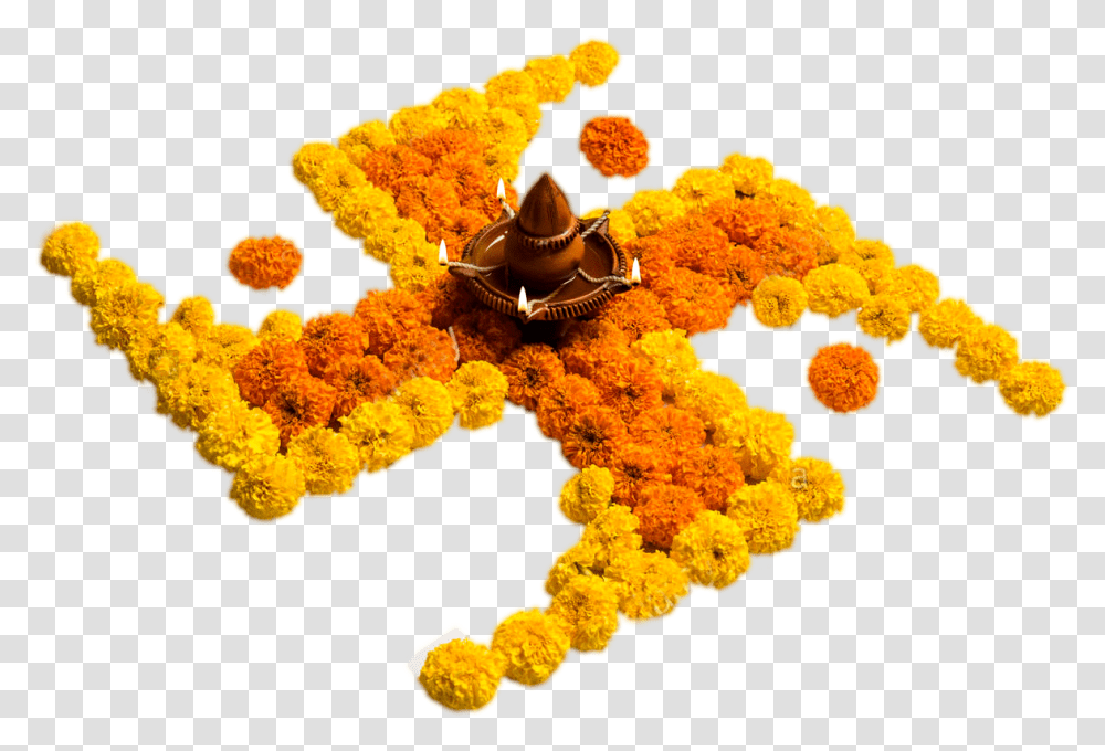Swastik Design Rangoli Flower Rangoli, Ornament, Pattern, Fractal, Sponge Animal Transparent Png