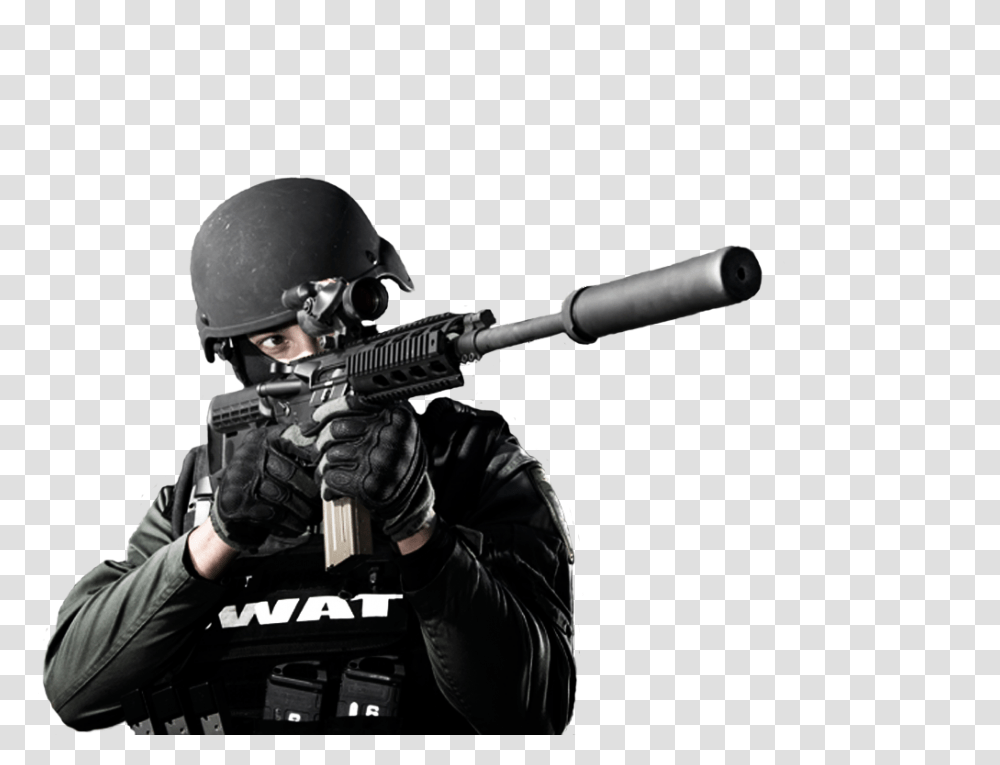 Swat, Person, Gun, Weapon, Helmet Transparent Png
