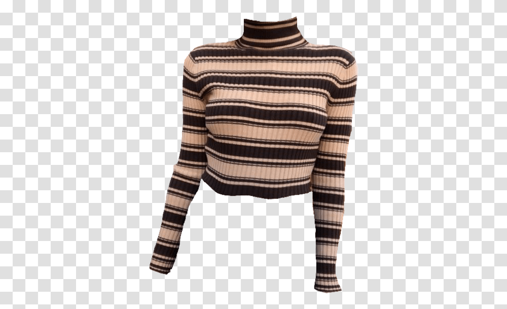 Sweater Stripes Vintage Turtleneck Pretty Freetoedit Modern Everyday 90's Fashion, Apparel, Sleeve, Long Sleeve Transparent Png