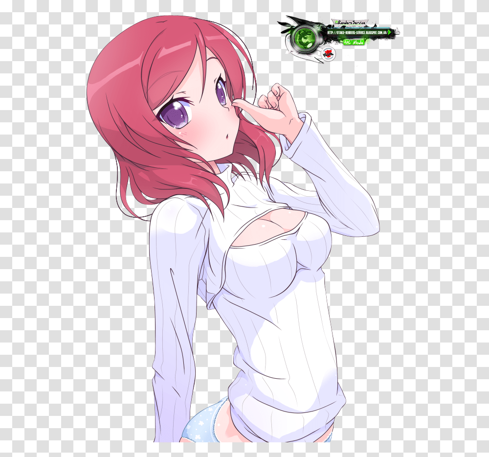 Sweater Turtleneck Anime Girl, Comics, Book, Manga, Person Transparent Png