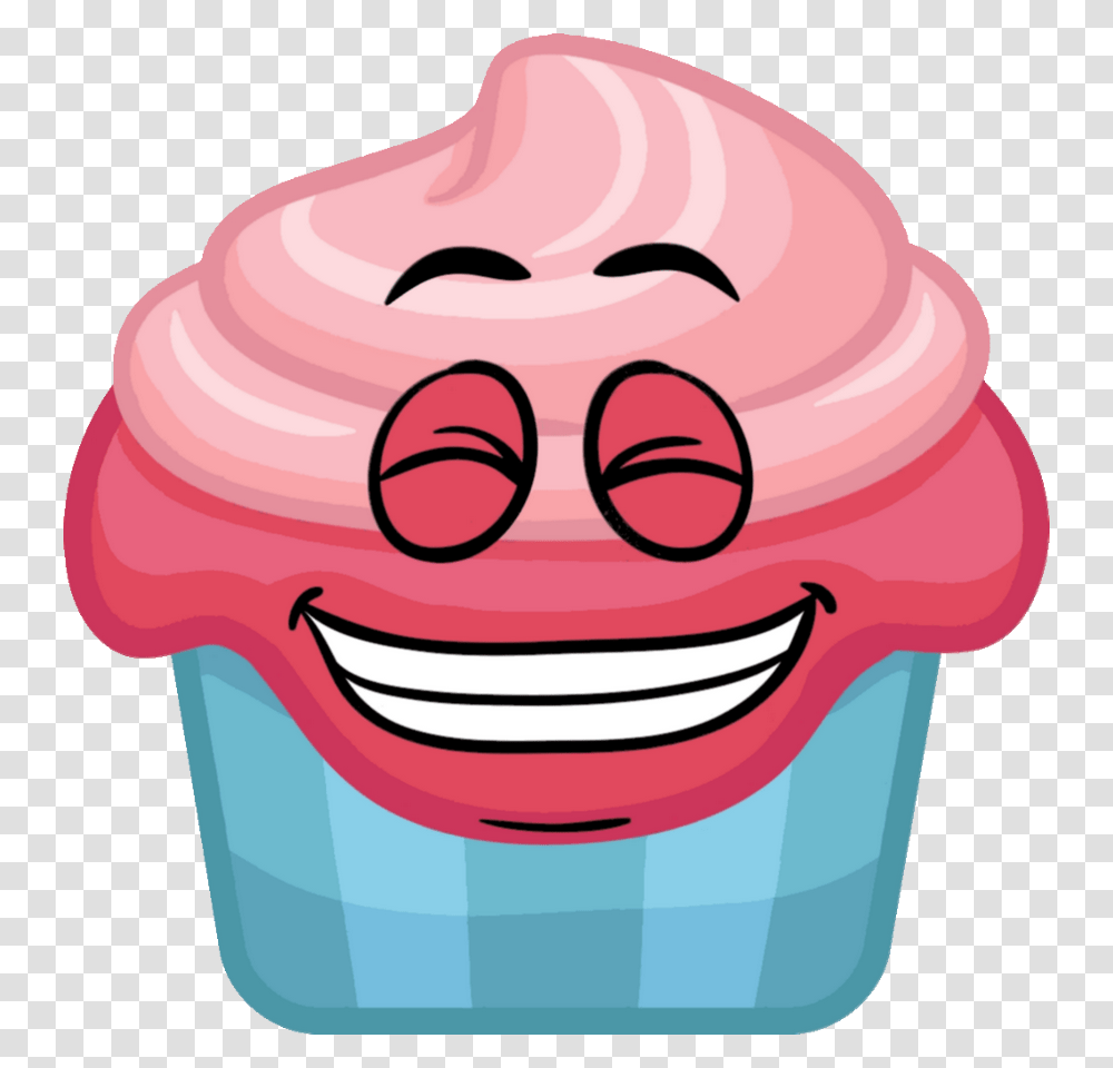 Sweating Cupcake Clipart Download Cartoon Silver Coin, Label, Food, Head Transparent Png