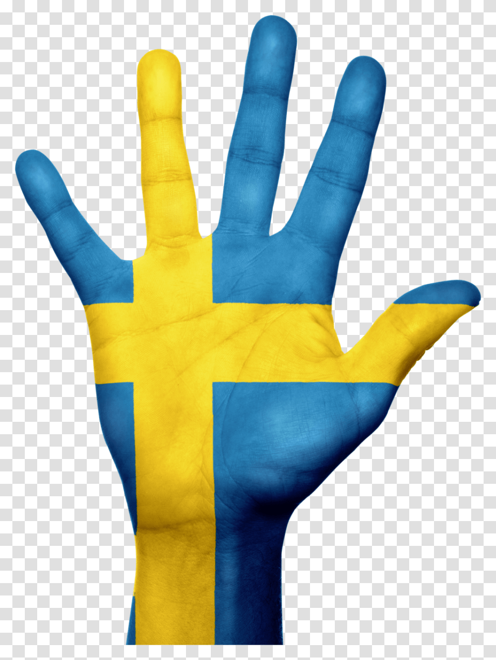 Sweden Flag Hand, Apparel, Finger, Person Transparent Png