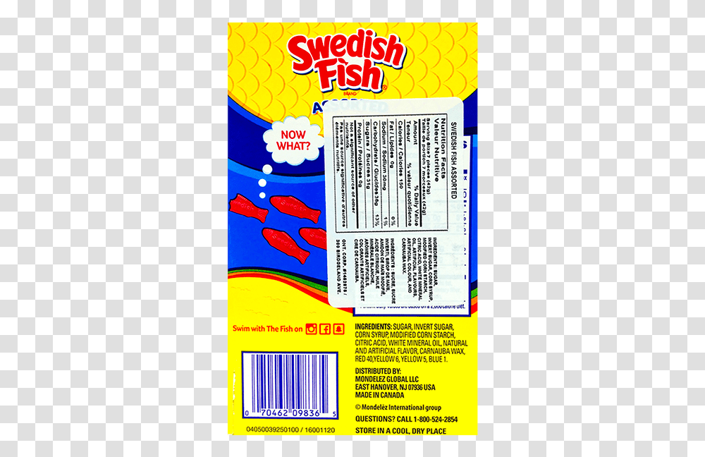 Swedish Fish Assorted 99g Back Electric Blue, Flyer, Poster, Paper, Advertisement Transparent Png
