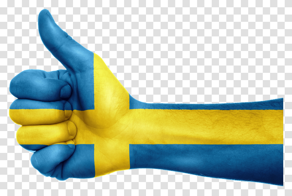 Swedish Flag Clipart Sweden Thumb, Hand, Person, Human, Arm Transparent Png