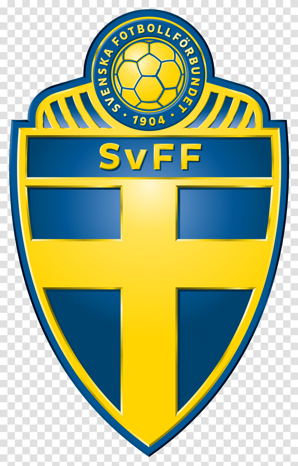 Swedish Football Association Sweden National Team Logo Football, Symbol, Trademark, Badge, Armor Transparent Png