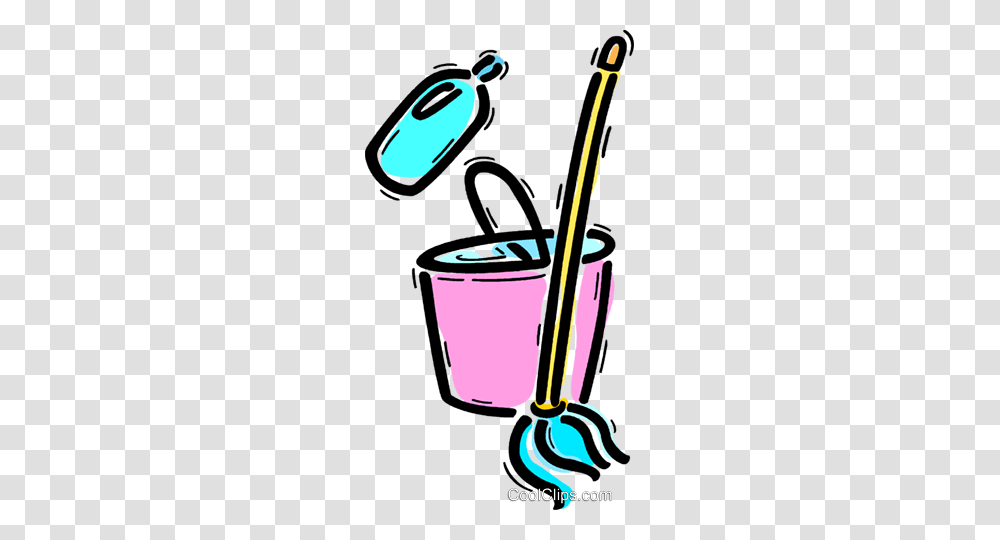 Sweeping And Mopping Royalty Free Vector Clip Art Illustration, Bucket, Scissors, Blade, Weapon Transparent Png