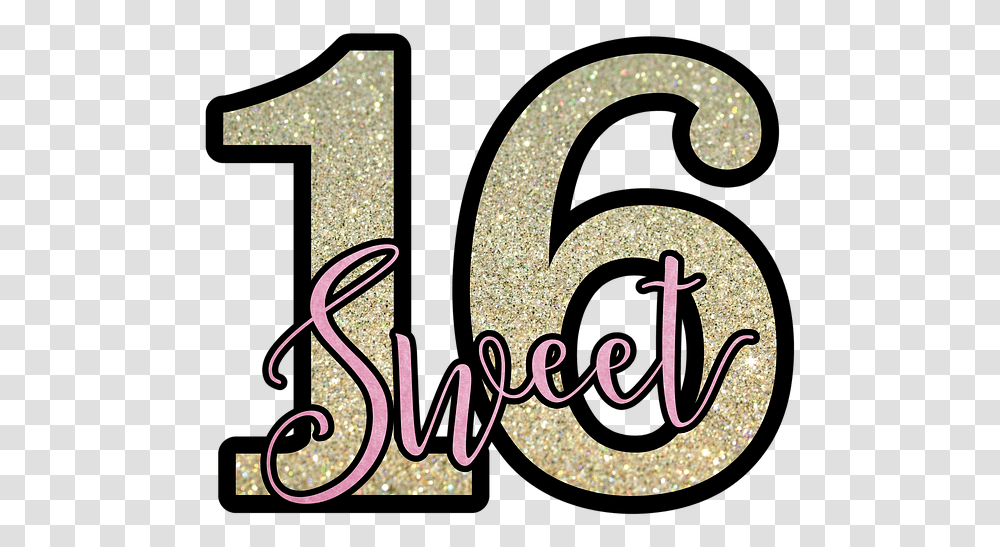 Sweet 16 Clipart, Number, Alphabet Transparent Png