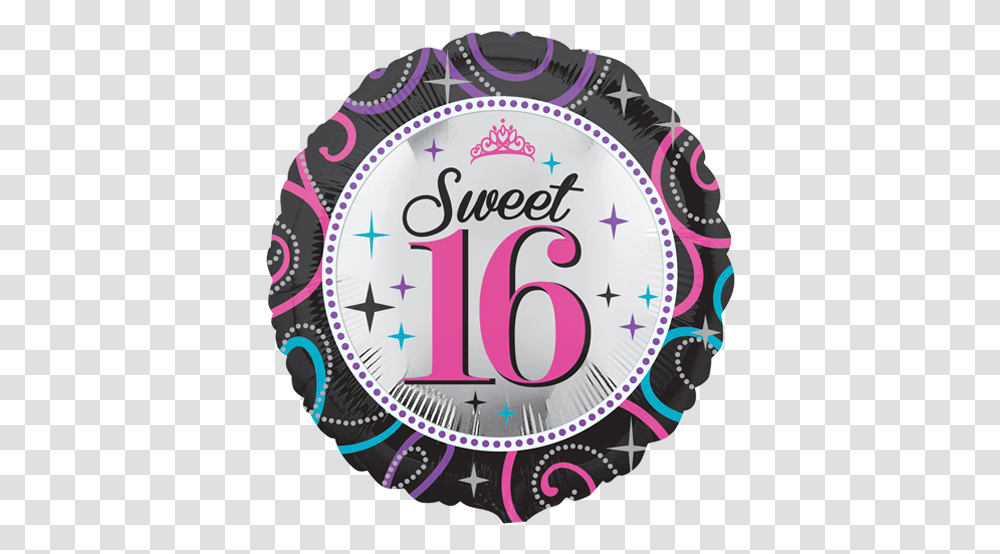Sweet 16 Sparkle Standard Foil Balloon Happy 16 Birthday Balloons, Text, Number, Symbol, Alphabet Transparent Png