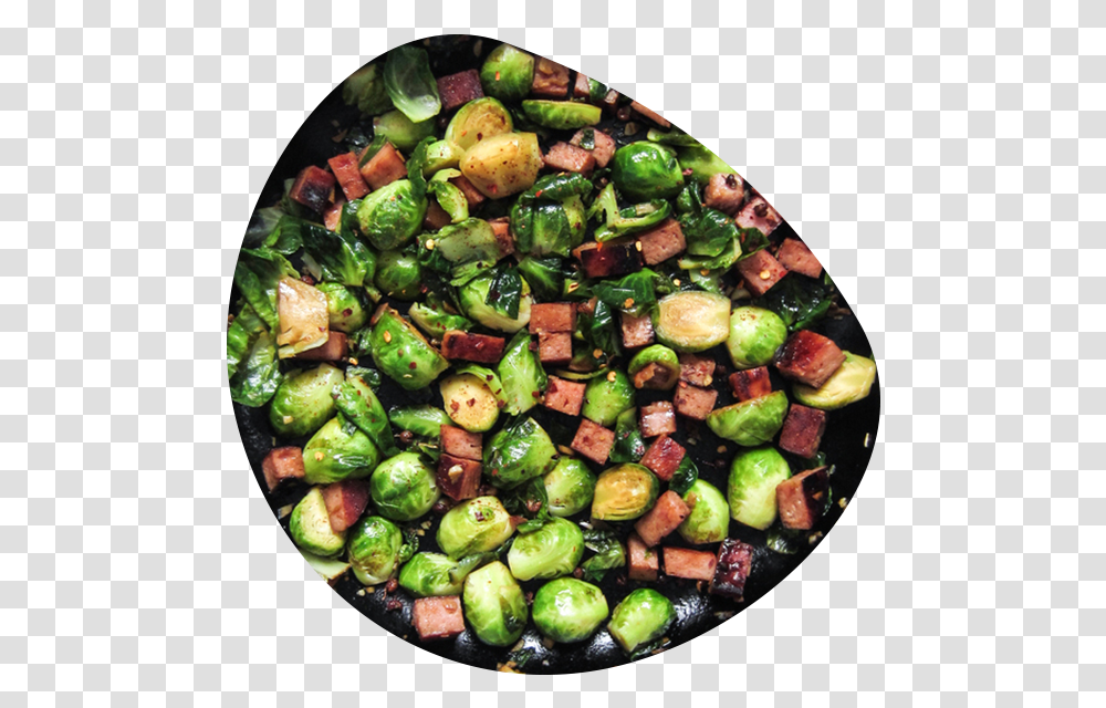 Sweet And Spicy Brussels Sprouts With Spam Download Brussels Sprout, Platter, Dish, Meal, Food Transparent Png