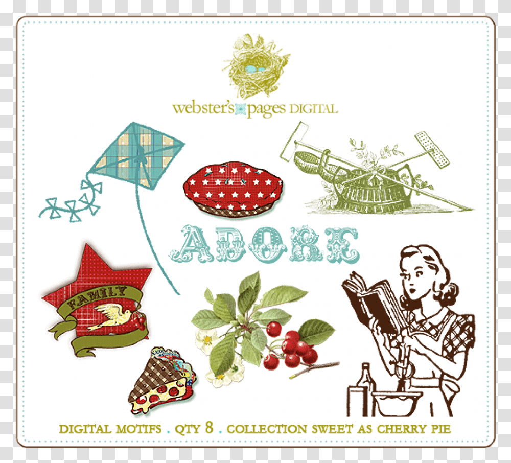 Sweet As Cherry Pie Designs Digi Motifs Illustration, Plant, Fruit, Food, Outdoors Transparent Png