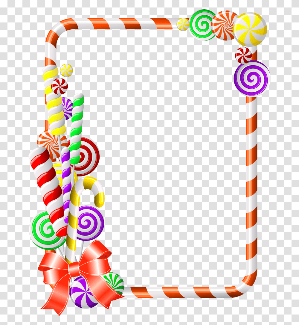 Sweet Border Clipart Candy Cane Clip Art Candy Borders, Food, Lollipop, Bow Transparent Png