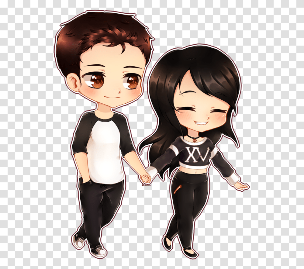 Sweet Cartoon Couples, Person, Hand, Female, Book Transparent Png