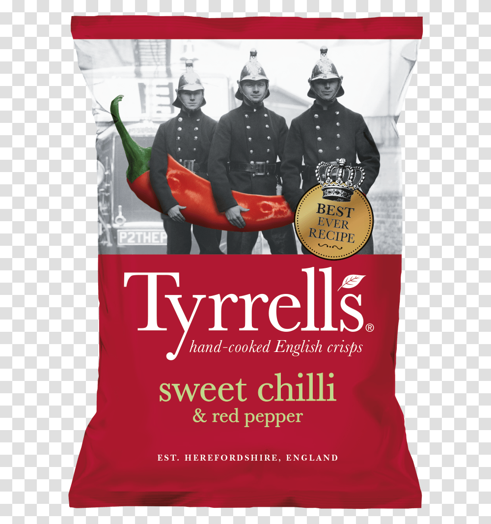 Sweet Chilli Amp Red Pepper Tyrrells Sweet Chilli Crisps, Person, Human, Poster, Advertisement Transparent Png