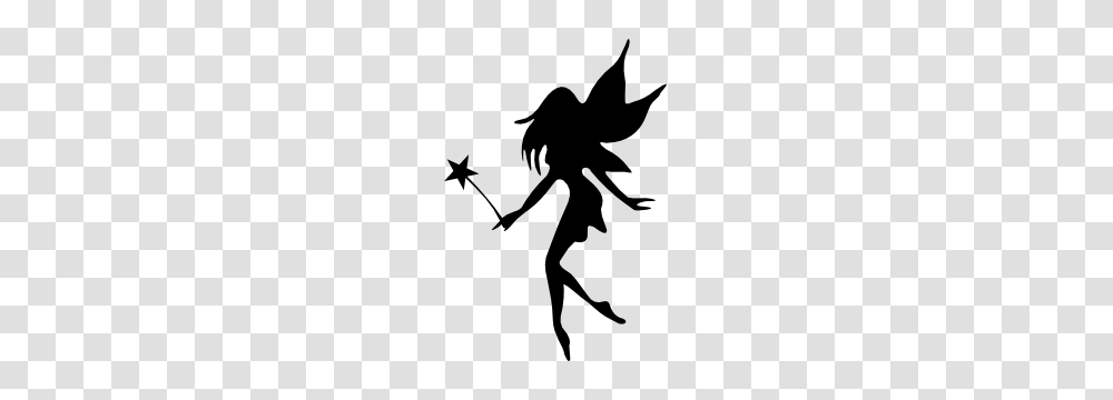 Sweet Fairy Waving Sticker, Silhouette, Person, Human, Stencil Transparent Png