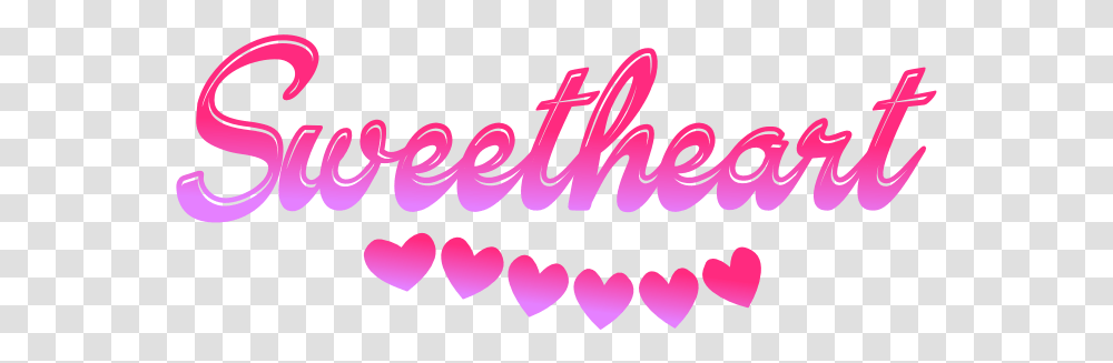 Sweet Heart Sweetheart Babe Pink Hearts Writing Sweetheart, Text, Label, Alphabet, Calligraphy Transparent Png