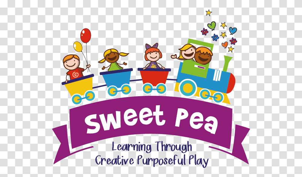 Sweet Pea Nursery Train Logo Cartoon, Performer, Crowd, Parade, Audience Transparent Png