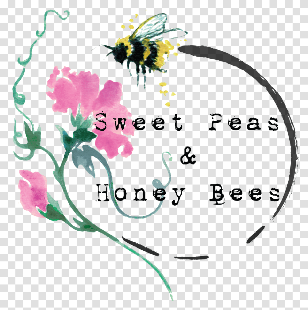 Sweet Peas Amp Honey Bees Honey Bee On A Sweet Pea, Floral Design, Pattern Transparent Png