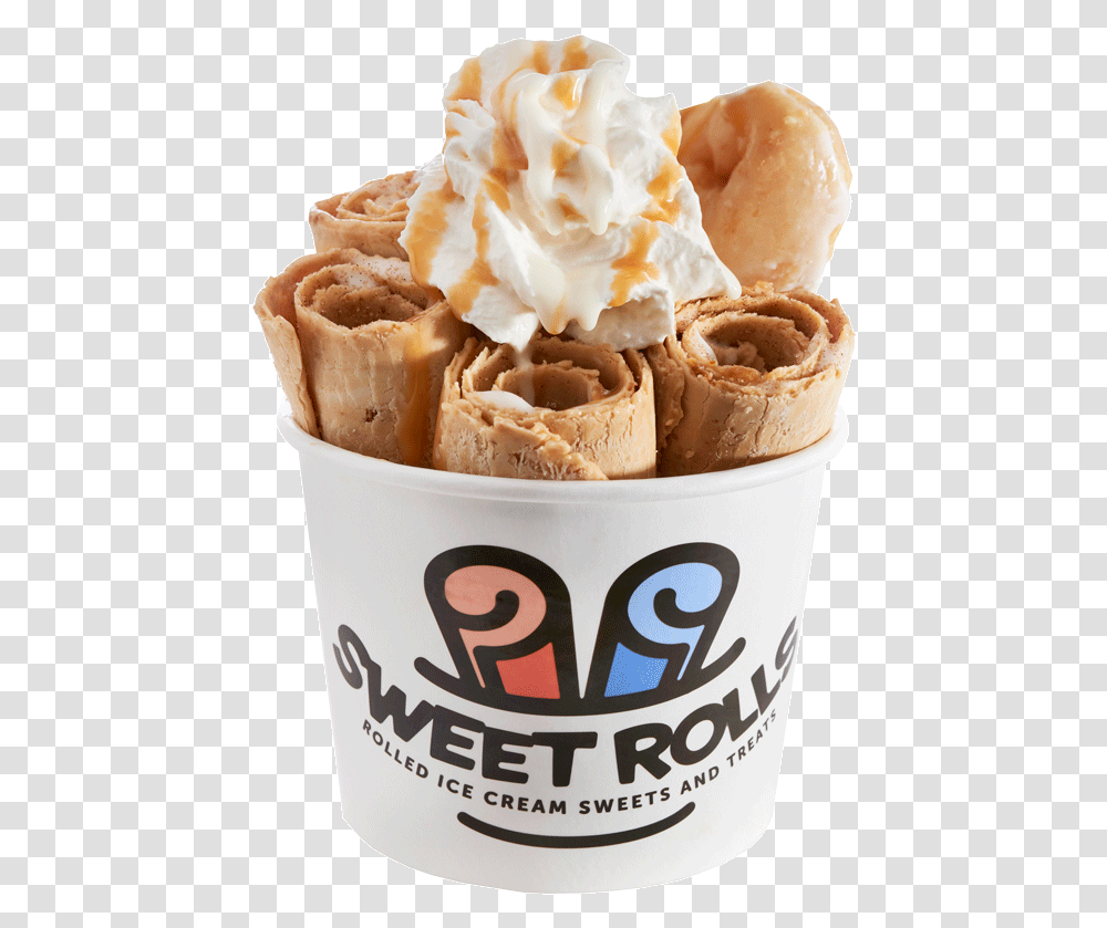 Sweet Rolls Ice Cream, Dessert, Food, Creme, Waffle Transparent Png
