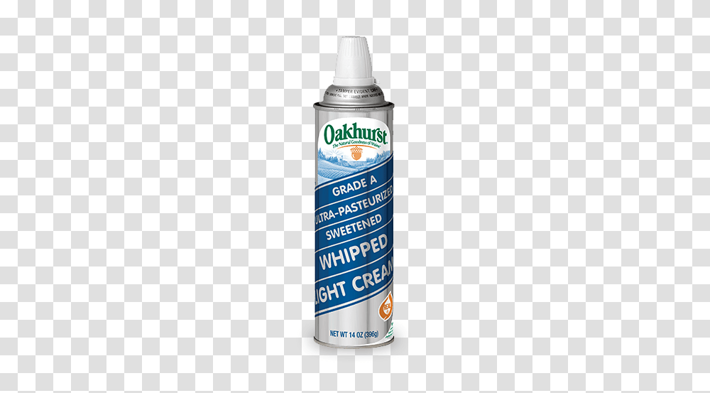 Sweetened Whipped Light Cream Oakhurst, Tin, Can, Spray Can, Aluminium Transparent Png