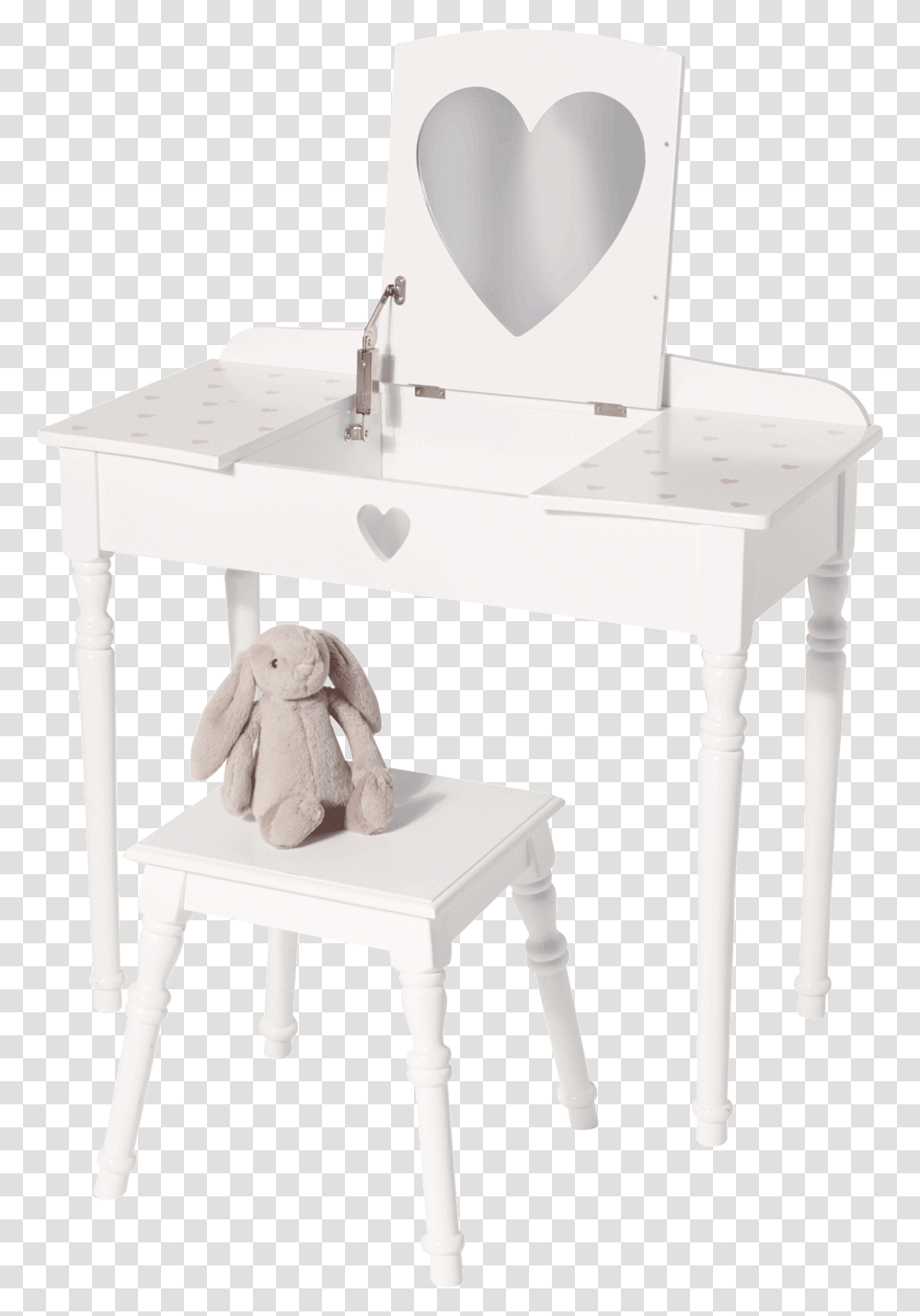 Sweetheart Dressing Table Whitepink Hearts Full Size Kitchen Dining Room Table, Furniture, Tabletop, Desk, Stand Transparent Png