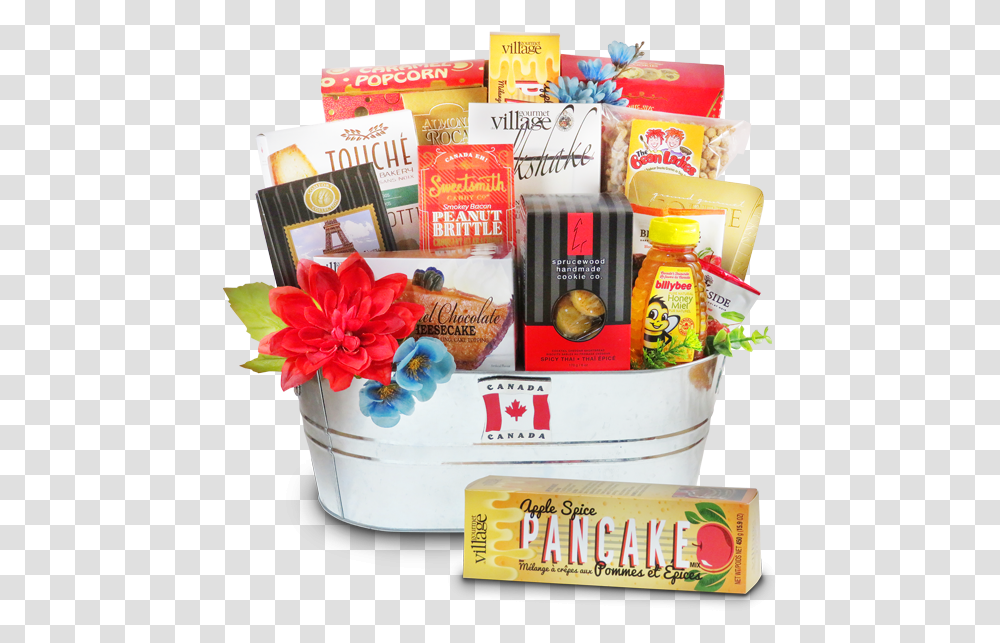 Sweets Of Canada Gift Basket Filled With Canadian Gourmet Flower, Food, Dessert, Snack, Outdoors Transparent Png