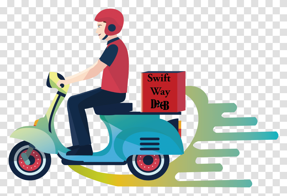 Swift Way Delivery Courier, Scooter, Vehicle, Transportation, Lawn Mower Transparent Png