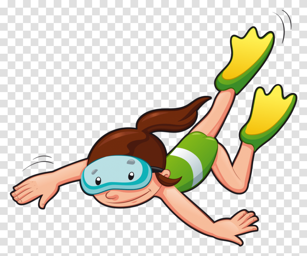 Swimming Clip Art Images Black And White Ud83e Udd37 Cartoon Girl In Fins, Sport, Water, Sports, Scissors Transparent Png