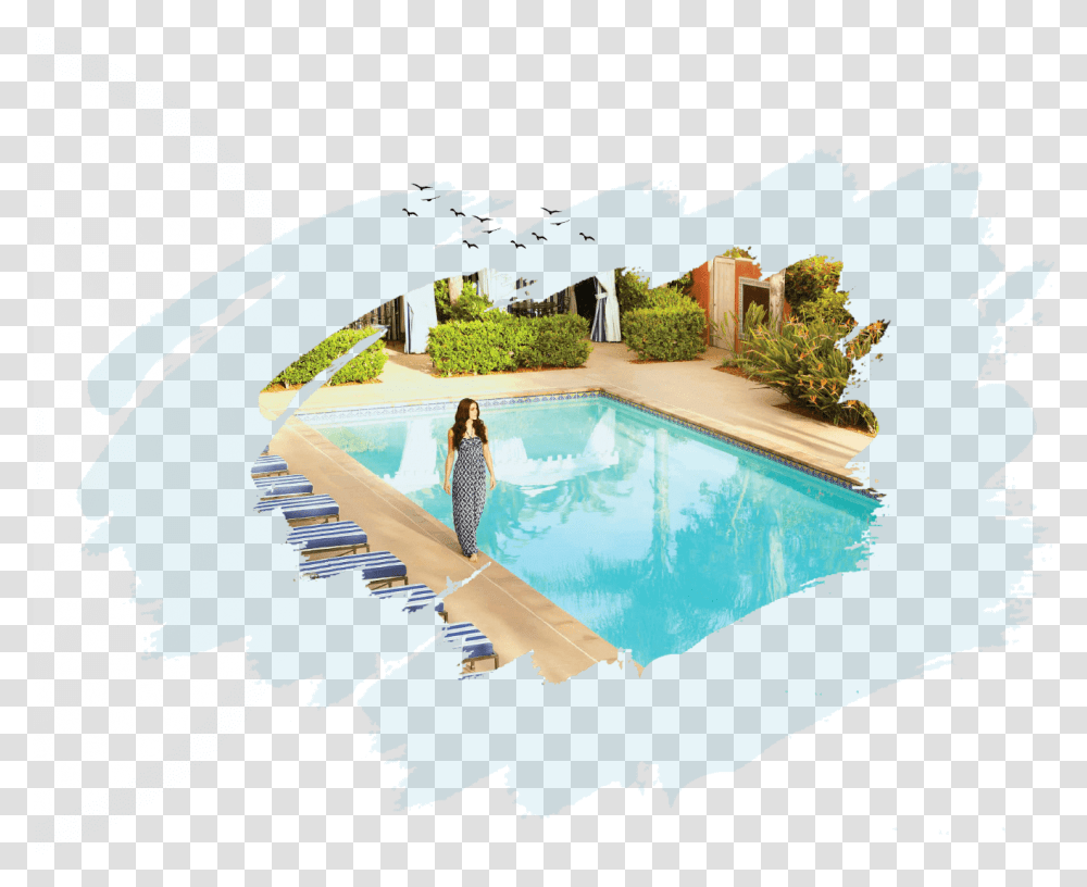 Swimming Pool, Building, Water, Person, Hotel Transparent Png