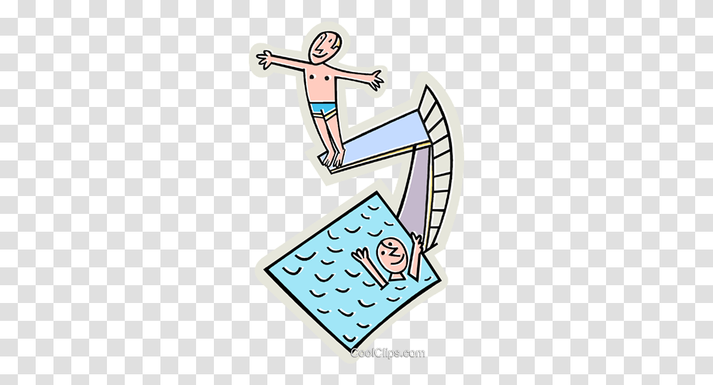 Swimming Pool With Diving Board Royalty Free Vector Clip Art, Drawing, Poster, Advertisement Transparent Png