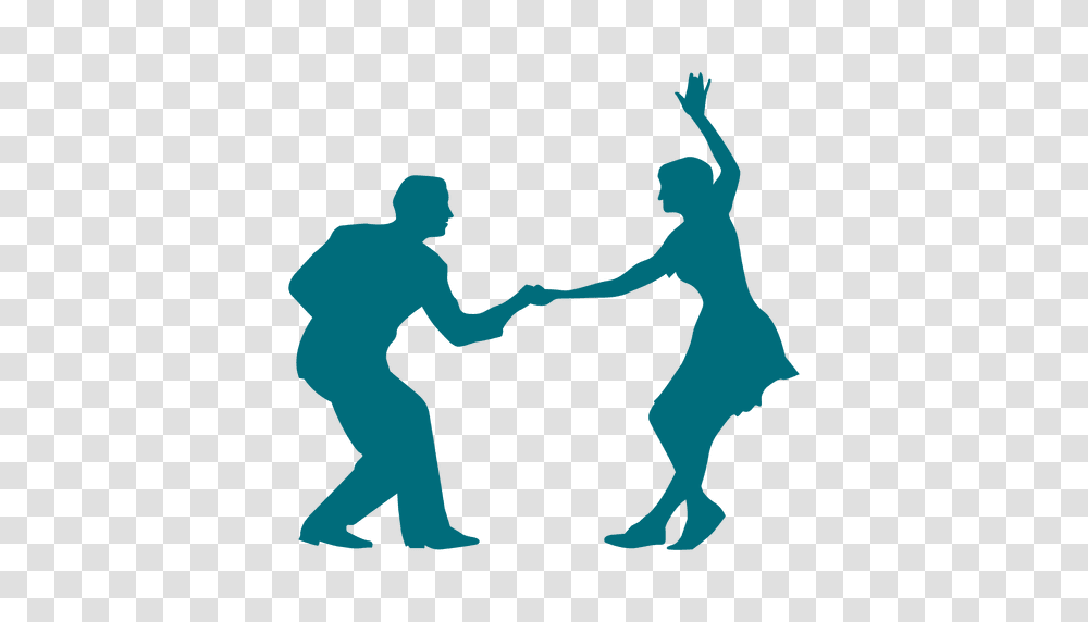 Swing Dance Couple Silhouette, Hand, Person, Painting Transparent Png
