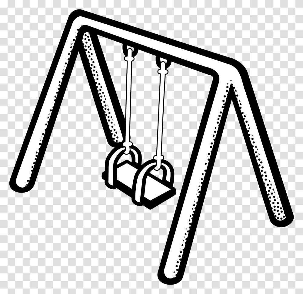 Swing Lineart Big Image Playground Swing Clipart Black And White, Bow, Toy, Scale Transparent Png
