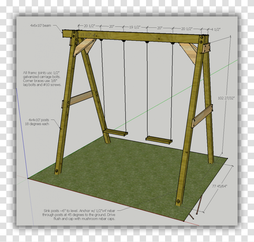 Swing Set Corner Brace, Construction Crane, Toy, Outdoors Transparent Png