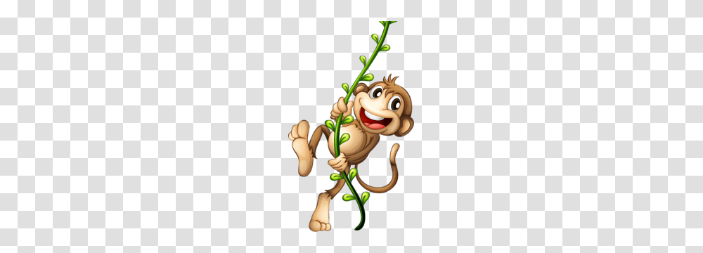 Swinging Monkey Monkeys Monkey Clip Art Cartoon, Plant, Animal, Wasp, Bee Transparent Png